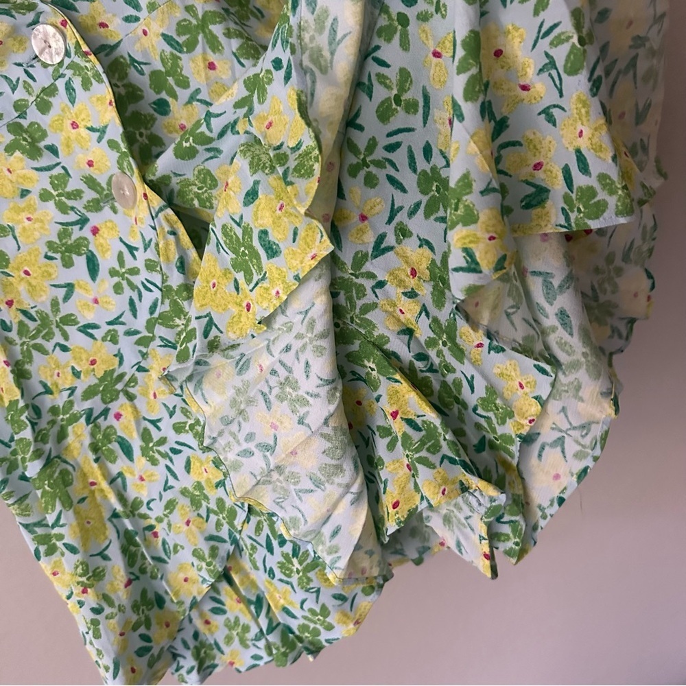 Zara Floral Button Collar Dress Skort Mini Spring Summer Small NWT - Picture 9 of 13